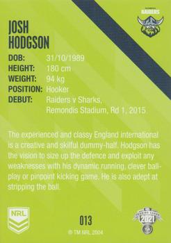 2021 NRL Traders #013 Josh Hodgson Back